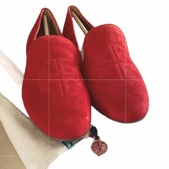 Tory BURCH Ruby Smoking Slipper In Triple Red US 6.5 NIB - Picture 7 of 7